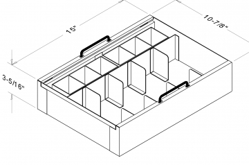 Image of item: Metal Cash Tray, 5 Compartments, Coin Scoop
