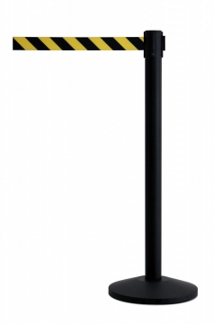 Image of item: Crowd Contol Stanchions Black Post with Chevron Stripe Belt