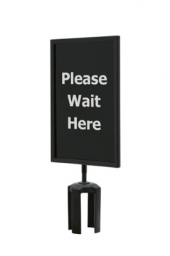 Image of item: Black Sign Frame 'Please Wait Here Size:7"x11"