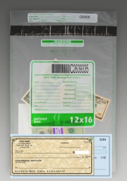 Image of item: 12W x 16H  Clear, Large Currency Bag w/External Pocket - 100/CTN