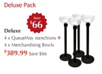 Image of item: Crowd Contol Posts 4 Stanchions with 4 Merchandising Bowls