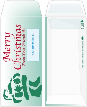 Image of item: Holiday Drive-Up Envelopes - Green Santa Merry Christmas