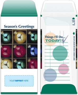 Image of item: Nine Christmas Ornaments Season's Greetings Drive-Up Envelope