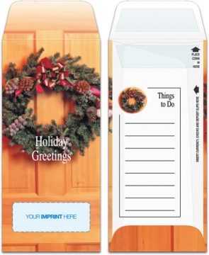 Image of item: Holiday Drive-Up Envelopes - Front Door with Wreath