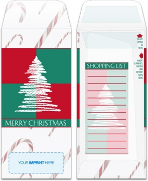 Image of item: Drive-Up Envelopes Scribble Tree with Candy Canes Merry Christmas