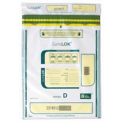 Image of item: 12W x 16H, SafeLok Currency Deposit "D" Bags, Clear - 500/CTN