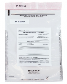 Image of item: Plastic Inmate Property Bag Void Tape 9x12 Secur-Pak