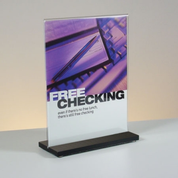 Image of item: Acrylic Counter Sign Holder with Black Base 8.5W x 11H