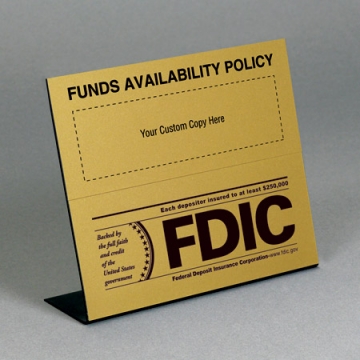 Image of item: Magnetic Custom Funds Availability with FDIC logo Ctr