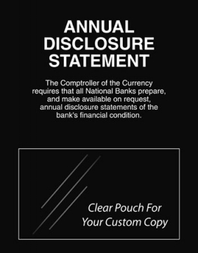 Image of item: Annual Disclosure Statement - Comptroller of Currency - Black Acrylic