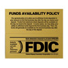 Image of item: Magnetic Funds Availability Sign w/FDIC, 2nd Bus Day, Wall