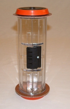 Image of item: Pneumatic Tube Straight Body Carrier Clear, Red Ends 4.5"