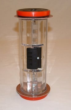 Image of item: Pneumatic Tube Straight Body Carrier Clear, Red Ends 4.5"