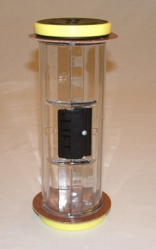 Image of item: Pneumatic Tube Straight Body Carrier, Clear Yellow Ends 4.5"