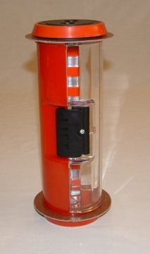 Image of item: Pneumatic Tube Straight Body Carrier, Half Colored Red 4.5"