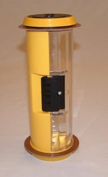 Image of item: Pneumatic Tube Straight Body Carrier, Half Colored Yellow 4.5"